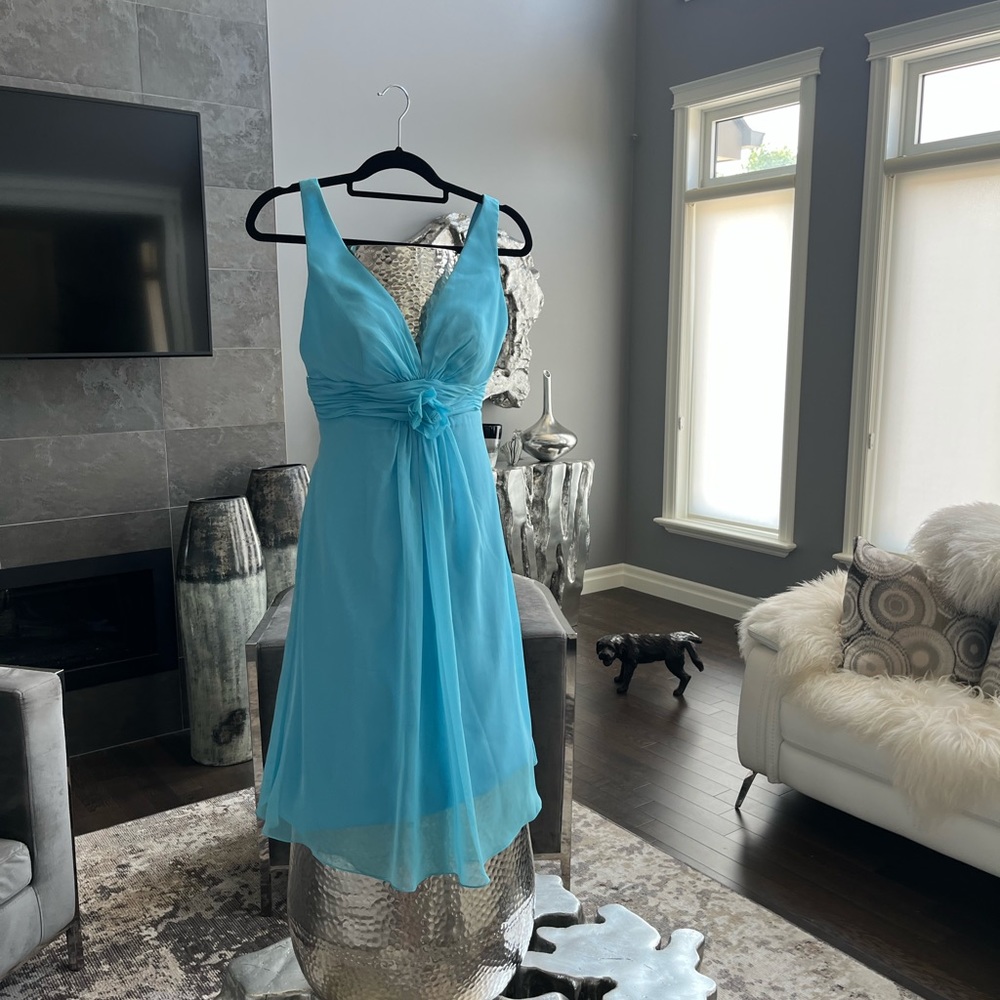 Aqua Kentucky derby cocktail dress perfect for hot summer wedding size 10